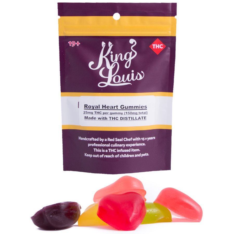 $20.00. ×. 1 ×. King Louis - Royal Heart Gummies - 150mg THC distillate. 